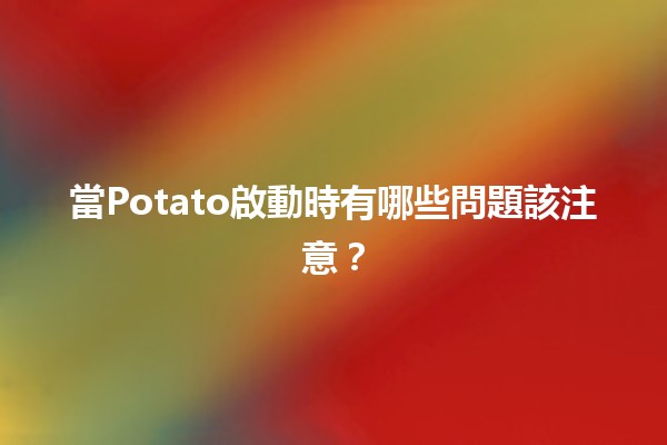 當Potato啟動時有哪些問題該注意？🔧🍟