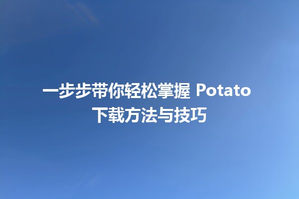 🍟 一步步带你轻松掌握 Potato 下载方法与技巧 📥