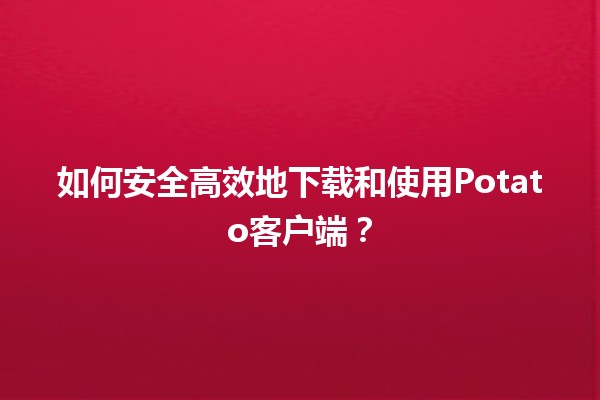 🎮 如何安全高效地下载和使用Potato客户端？🚀