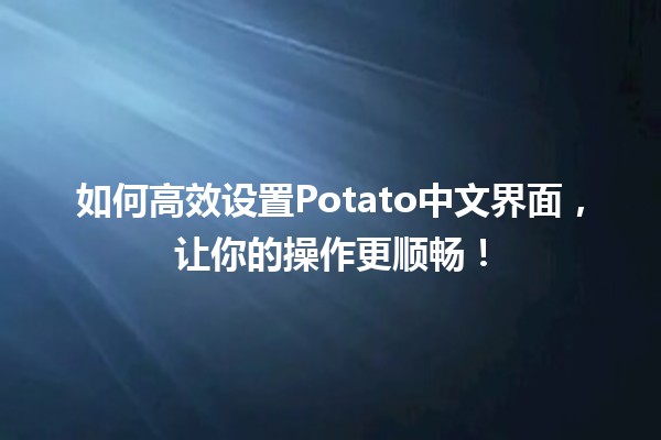 🍟 如何高效设置Potato中文界面，让你的操作更顺畅！