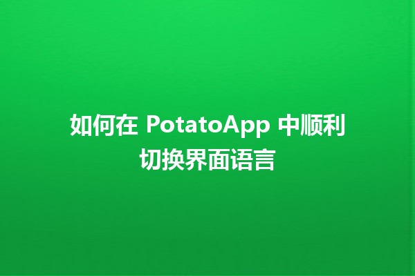 如何在 PotatoApp 中顺利切换界面语言 🌍✨