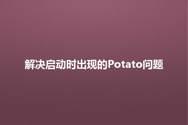 解决启动时出现的Potato问题🥔✨