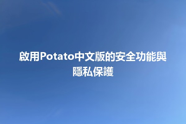 啟用Potato中文版的安全功能與隱私保護🛡️🔒