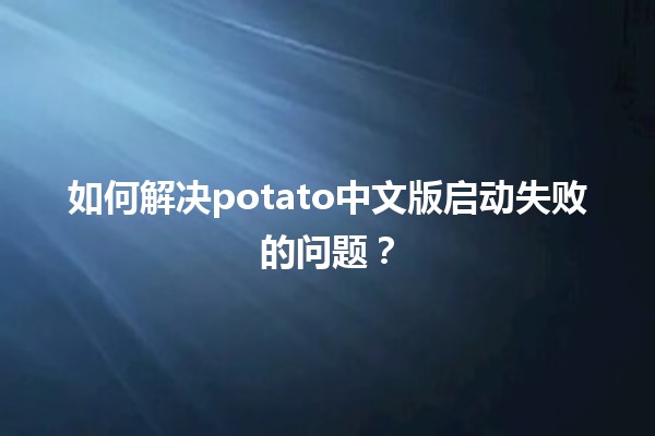 如何解决potato中文版启动失败的问题？🚀🛠️