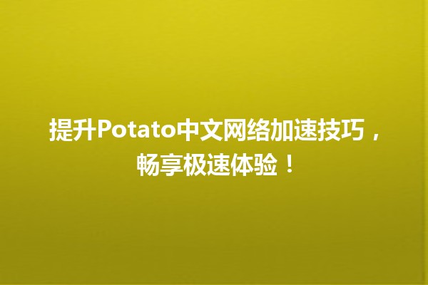 🚀 提升Potato中文网络加速技巧，畅享极速体验！🌐