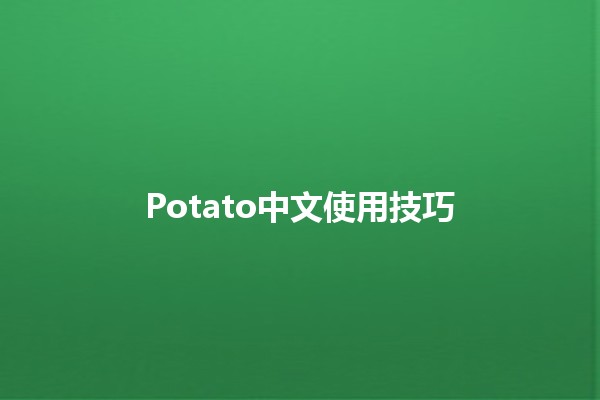 Potato中文使用技巧 🥔✨