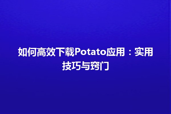 🚀 如何高效下载Potato应用：实用技巧与窍门