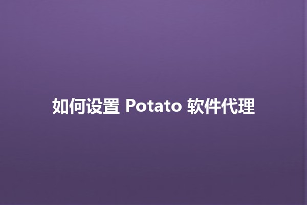 如何设置 Potato 软件代理✨🚀