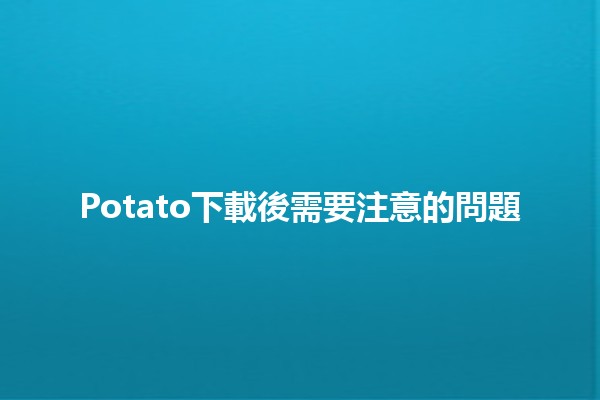 Potato下載後需要注意的問題🍟💻