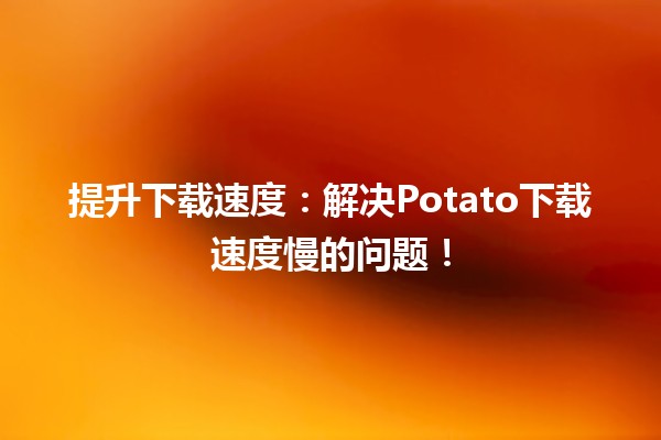 🚀提升下载速度：解决Potato下载速度慢的问题！