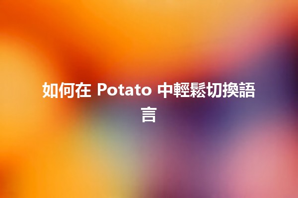 如何在 Potato 中輕鬆切換語言 🌐✨