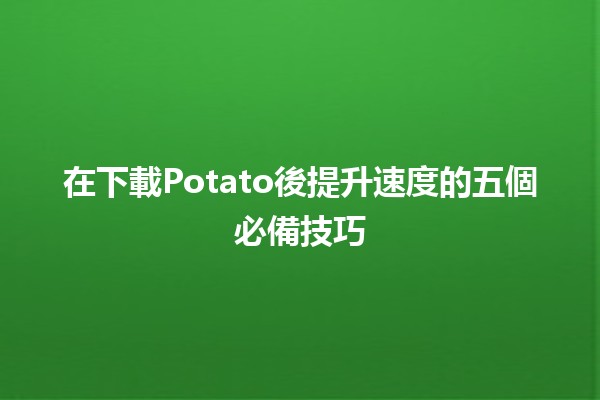 在下載Potato後提升速度的五個必備技巧🚀