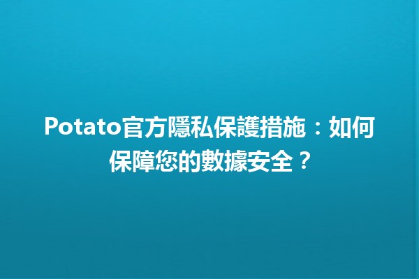 🍟 Potato官方隱私保護措施：如何保障您的數據安全？