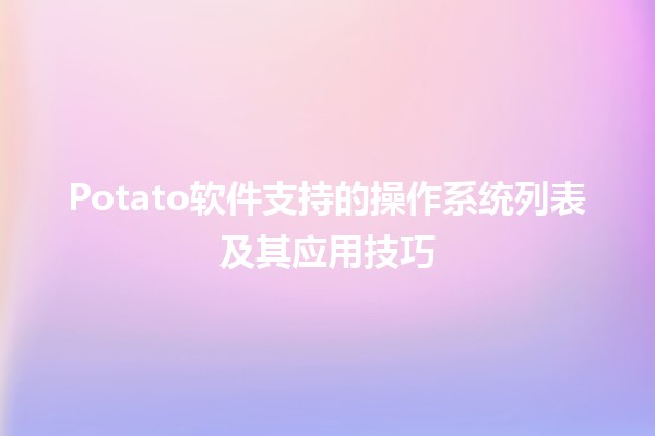 🚀 Potato软件支持的操作系统列表及其应用技巧