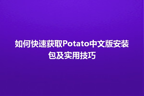 如何快速获取Potato中文版安装包及实用技巧🍟