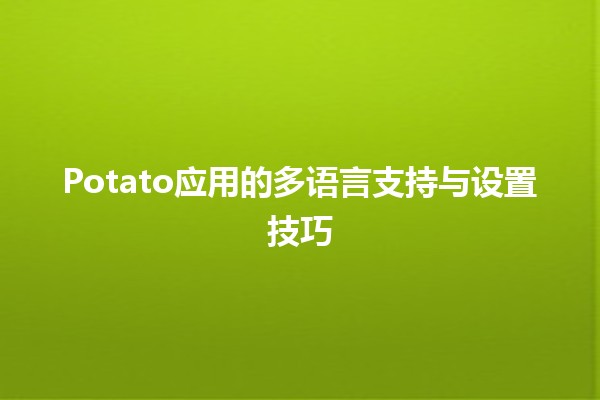 Potato应用的多语言支持与设置技巧 🌍🛠️