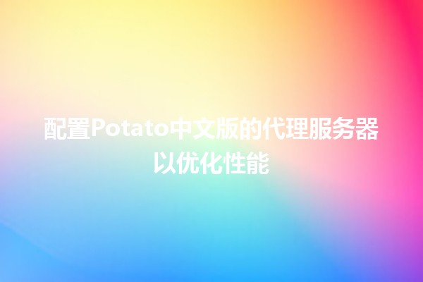 配置Potato中文版的代理服务器以优化性能 💻✨