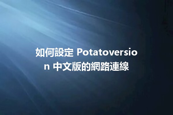 如何設定 Potatoversion 中文版的網路連線 🌐💻