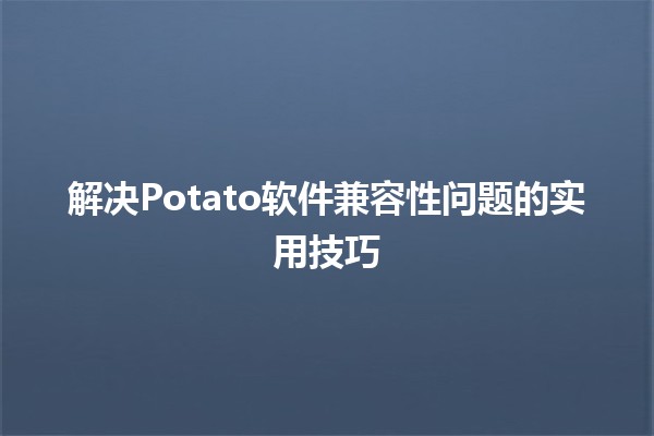 解决Potato软件兼容性问题的实用技巧🛠️