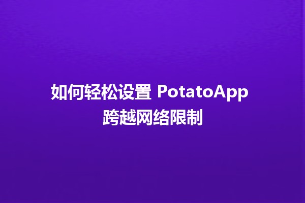 🥔 如何轻松设置 PotatoApp 跨越网络限制 🌐