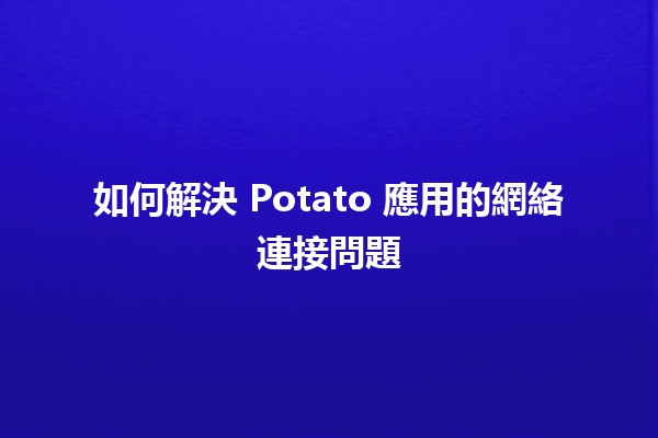 如何解決 Potato 應用的網絡連接問題 🚀🔧