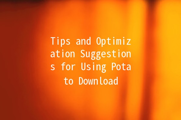 Tips and Optimization Suggestions for Using Potato Download 🚀