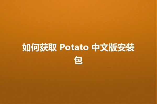 如何获取 Potato 中文版安装包 🥔📥