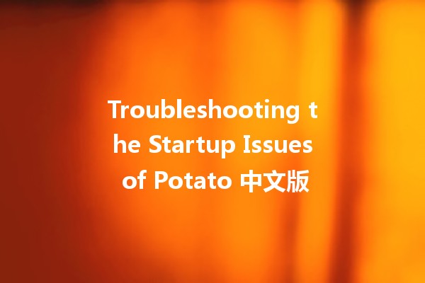 Troubleshooting the Startup Issues of Potato 中文版 🚀🥔