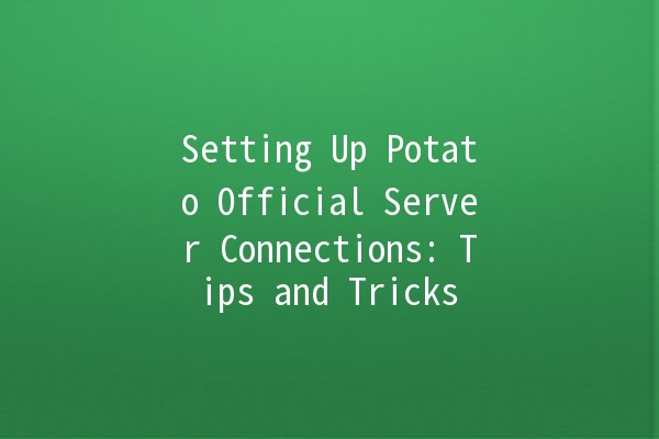 Setting Up Potato Official Server Connections: Tips and Tricks 🌐🥔