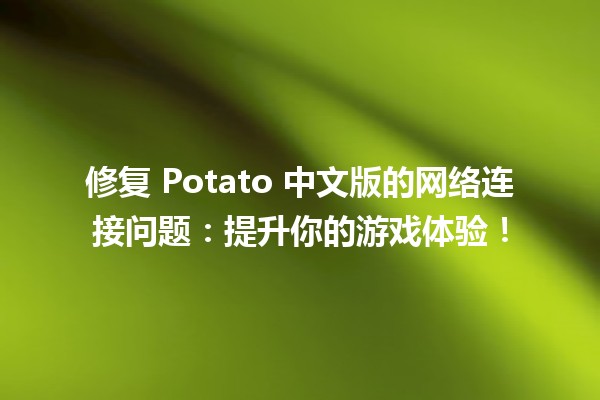 🔧 修复 Potato 中文版的网络连接问题：提升你的游戏体验！