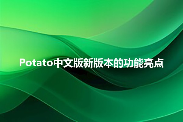 🎉 Potato中文版新版本的功能亮点 🔍