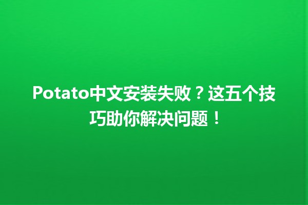 Potato中文安装失败？这五个技巧助你解决问题！🛠️🥔