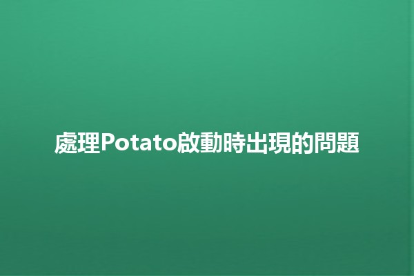 處理Potato啟動時出現的問題🍟💻